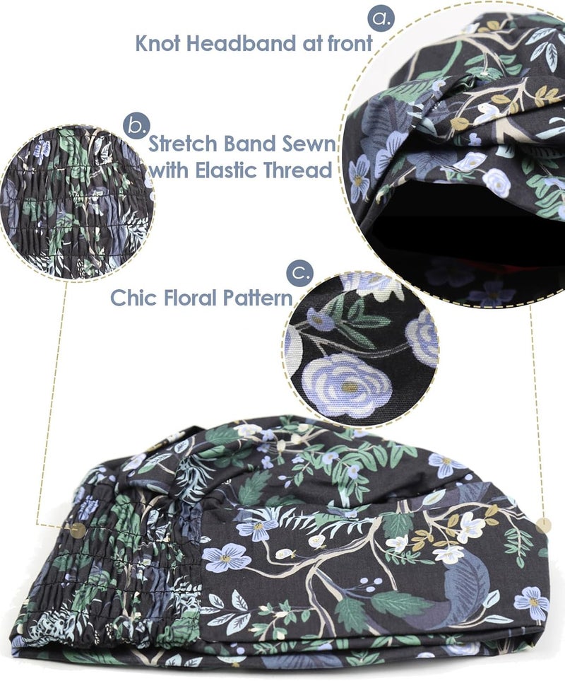Alnorm 100% Cotton Fashion Headwear Chemo Caps with Stretchy Band for Hair Loss Women - Image 5